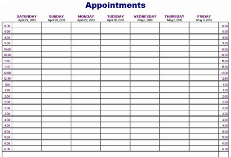 Free Appointment Schedule Template New Importance Of Appointment