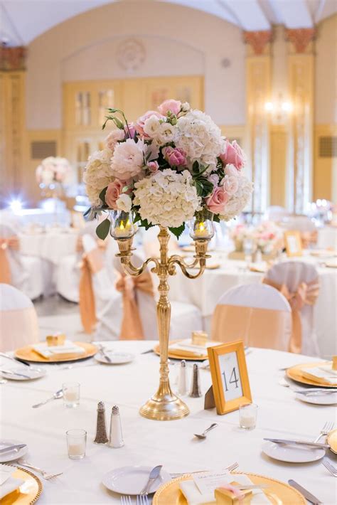 Gold Candelabra Reception Centerpiece