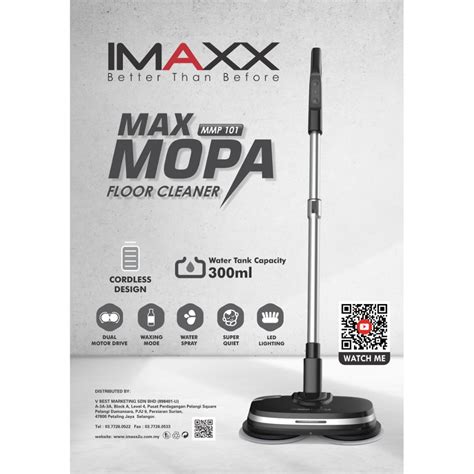 Imaxx Electric Multifunctional Cordless Electric Mop With Dual Pads