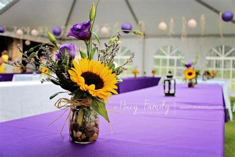 Sunflower Purple Centerpice Quinceanera Themes Our Wedding Pretty