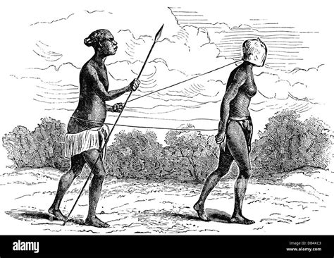 Sklaverei Afrikanische Sklavin Mit Einer Dicplaced Sklavin Holzstich