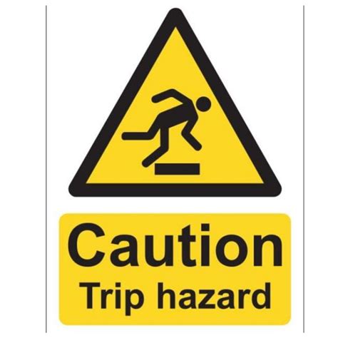 Caution Trip Hazard Sign Vinyl 15x20cm First Aid Supplies