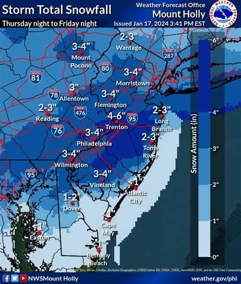 4 To 6 Inches Of Snow Could Fall Across NJ, PA, New Weather Map Shows