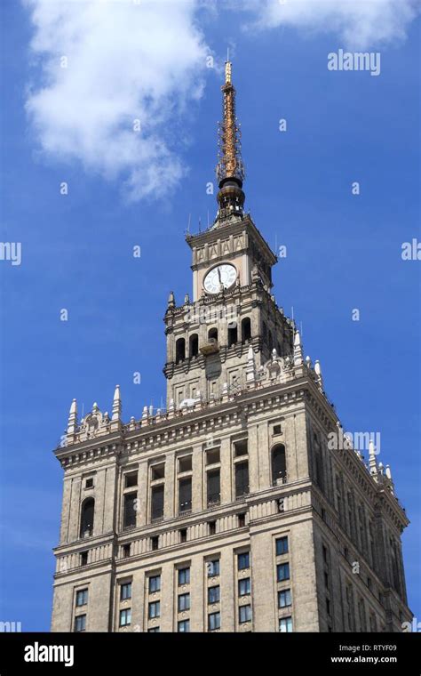 Warsaw Poland Landmark Architecture Palace Of Culture And Science