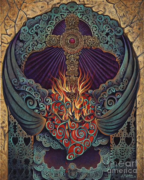 Sacred Heart Painting By Ricardo Chavez Mendez Fine Art America
