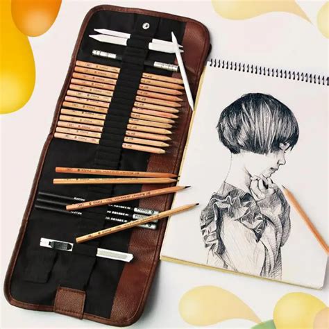 29pcs Sketch Pencil Set Professional Sketching Drawing Kit Set Wood