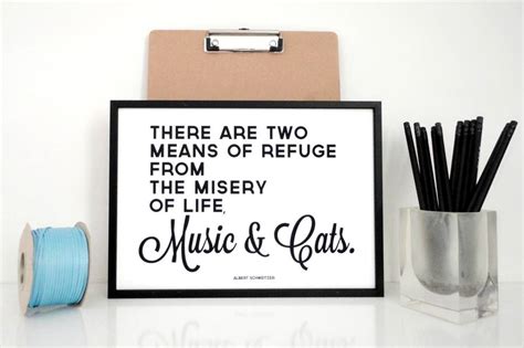 Music And Cats Quote Art Print By Sacred And Profane Designs