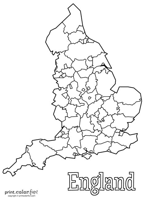 Royalty free printable blank map of england uk great britian administrative district borders jpg formatthis map can be printed out to make an 85 x 11 printable map. Blank map of England - Print Color Fun!