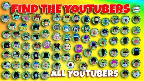 Roblox Find The Youtubers All Youtubers Youtube
