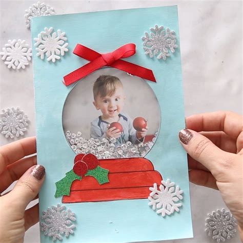 Snow Globe Card This Diy Christmas Card Kids Can Make Is Too Cute