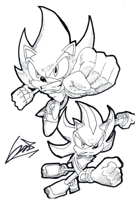 Super Sonic And Super Shadow Coloring Pages At Getdrawings Free Download