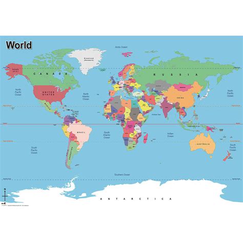 Simple Map Of The World G1206849 Gls Educational Supplies