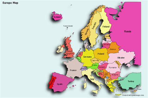 Create Custom Europe Map Chart With Online Free Map Maker Color