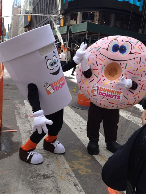 Cuppy And Sprinkles High Fiving In Times Square Nyc On National Donut Day Dunkin Halloween