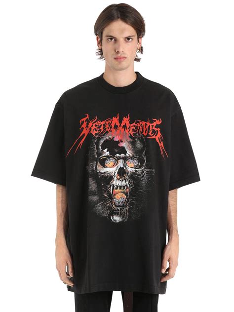Lyst Vetements Heavy Metal Oversized Jersey T Shirt In Black For Men