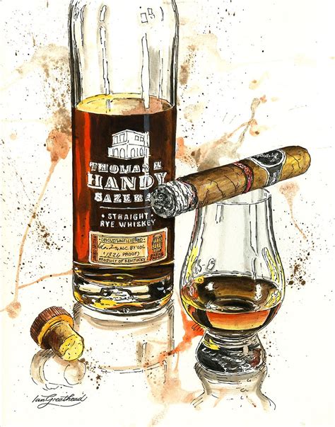 Thomas H Handy Straight Rye Whiskey With Davidoff Cigar Original
