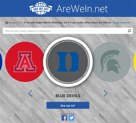 College Basketball Fans Are We In Bing Predicts Your Teams Fate
