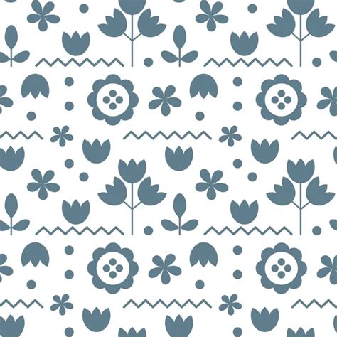 Swedish Floral Retro Pattern Traditional Folk Art Design — Stock