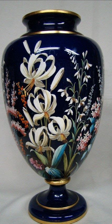 Here Is A Beautiful Large Enameled Art Glass Vase Likely Produced By Harrach In The Late 1800 S