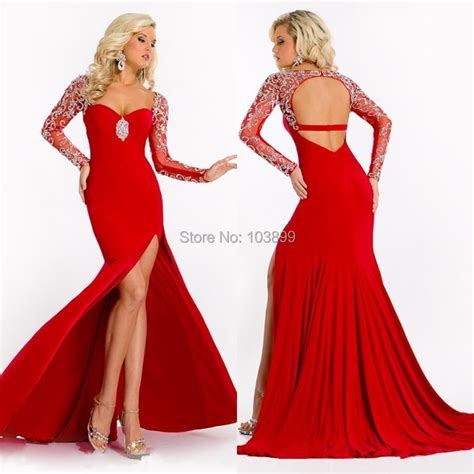Sexy Yet Contemporary Sweetheart Red Front Slit Backless Women Party