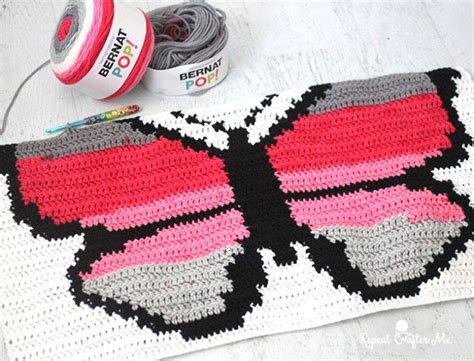 Bernat Pop Butterfly Crochet Graphgan Part 1 Repeat Crafter Me