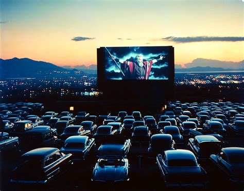 A Drive In Theater Full Of Cars Salt Lake City Utah 1958 R