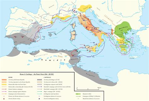 Map Of The Punic Wars 264 201 Bc 4410x3000 Tunisia