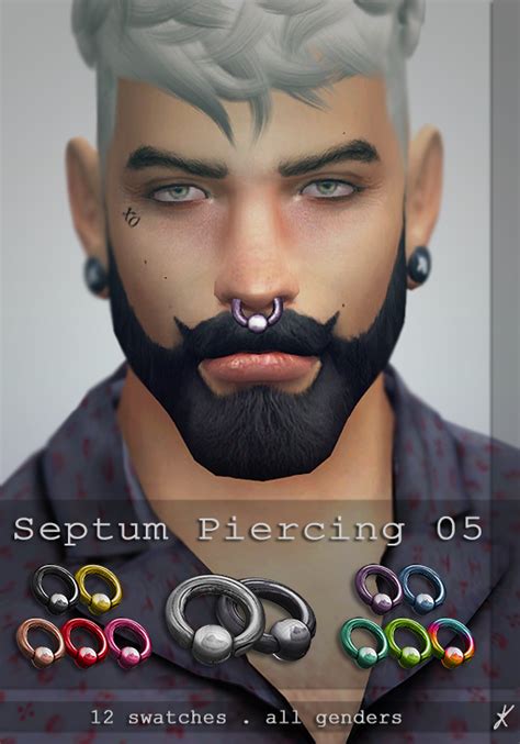 Quirkykyimus Large Septum Piercing Sweet Sims 4 Finds