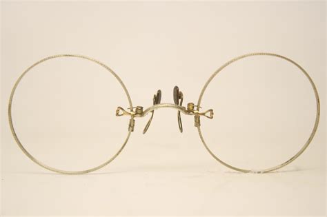 Antique Silver Hard Bridge Pince Nez Eyeglasses