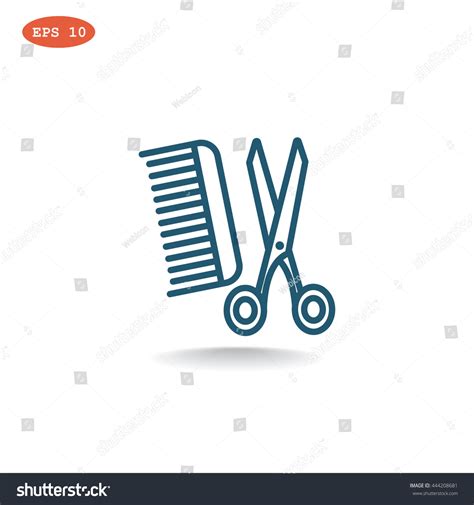 Comb Scissors Icon Stock Vector Royalty Free 444208681 Shutterstock