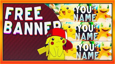 Pokemon Go Free Banner Template Banner Editable 2016 Youtube
