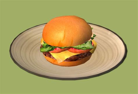 A Cheeseburger With Lettuce And Tomato On A Plate Against A Green