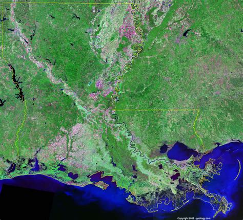 Louisiana Satellite Images Landsat Color Image