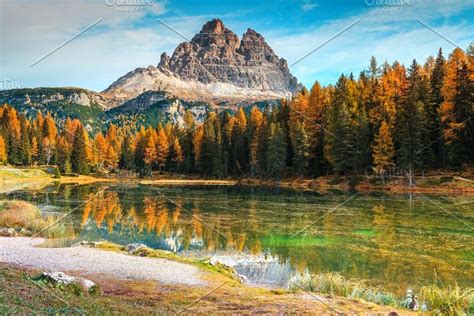 Antorno Lake In Dolomites Italy High Quality Nature Stock Photos