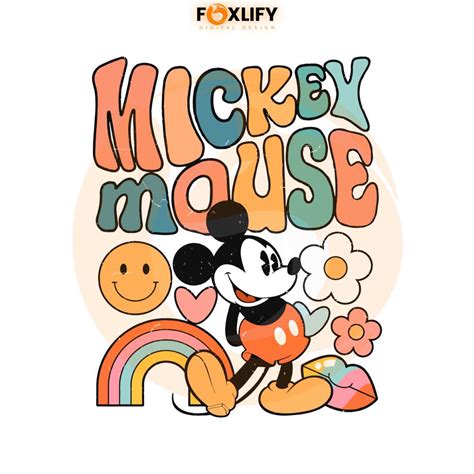 Retro Mickey Disney Classic Mickey Mouse Svg Cutting File