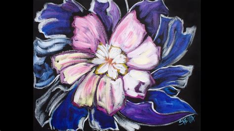 Easy Abstract Peony Flower Acrylic Painting For Beginner
