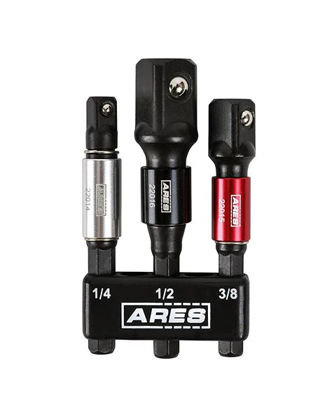 Ares 22011 3 Piece 3 Inch Impact Grade Socket Adapter Set With Color
