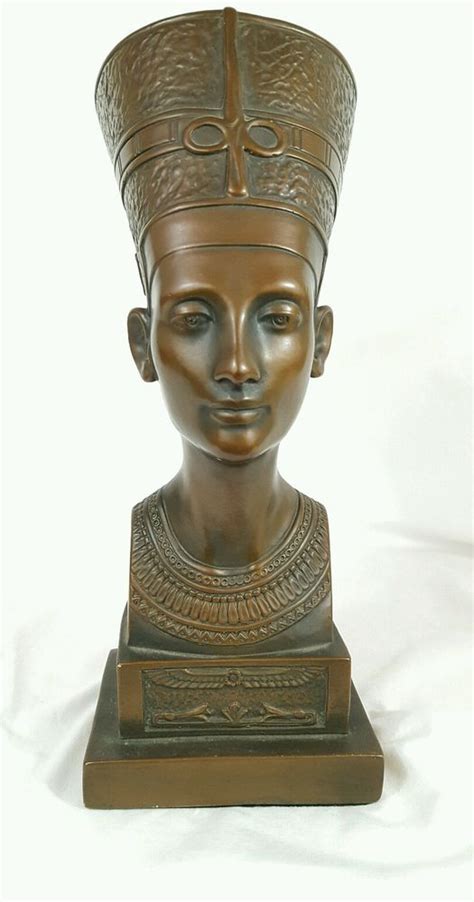 Nefertiti Bust Marwal Chalkware Statue Scuplture Egyptian Vintage