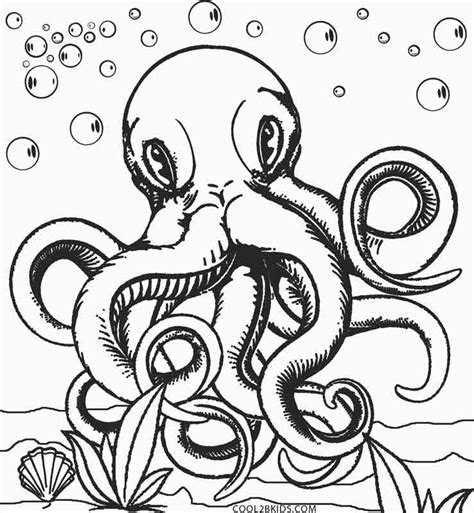 Print out these free coloring pages to entertain your kids. Printable Octopus Coloring Page For Kids
