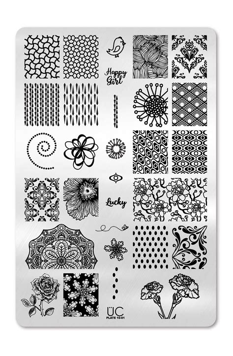 Collection 10 Uberchic Nail Stamping Plates Includes 3 Unique Nail