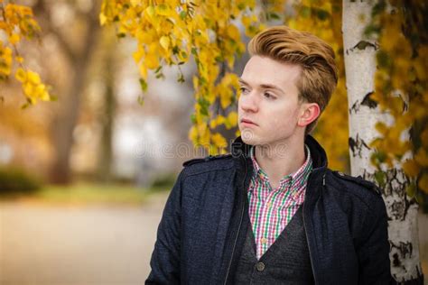 Young Handsome Man On Street Old Town Gdansk Stock Image Image Of