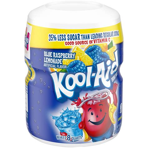 Kool Aid Sweetened Blue Raspberry Lemonade Powdered Drink Mix Caffeine