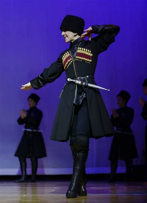 Young Circassian Man In Traditional Wear Circassian Boy Dance