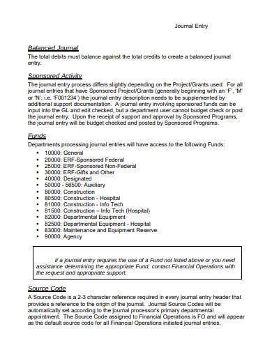 Free 10 Journal Entry Template For Students In Ms Word Pdf
