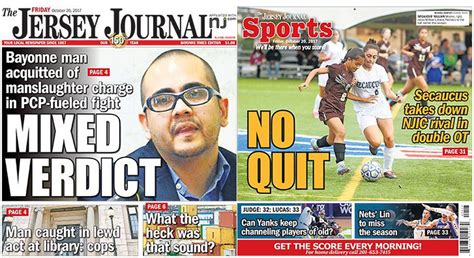 Bayonne Times Edition Front And Back Page News Friday October 20