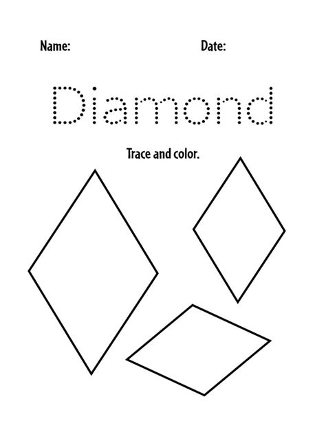 Free Diamond Worksheets For Preschool ⋆ The Hollydog Blog