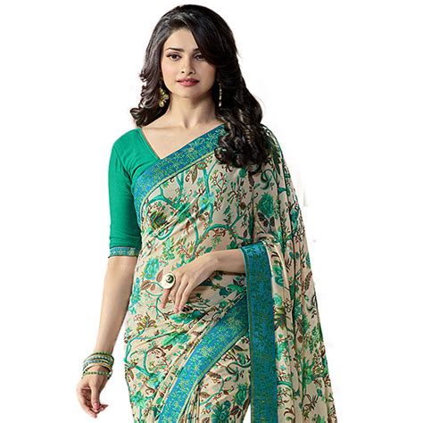 buy indian style sarees new arrivals latest women sflowergreen georgette printed saree with