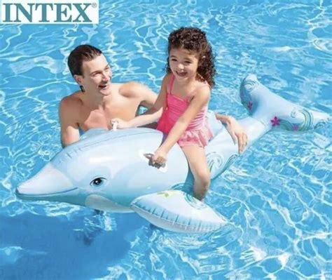 Inflatable Intex Dolphin Rider Ride On Beach Toy Lilo Swim Pool Float Swimming Ebay