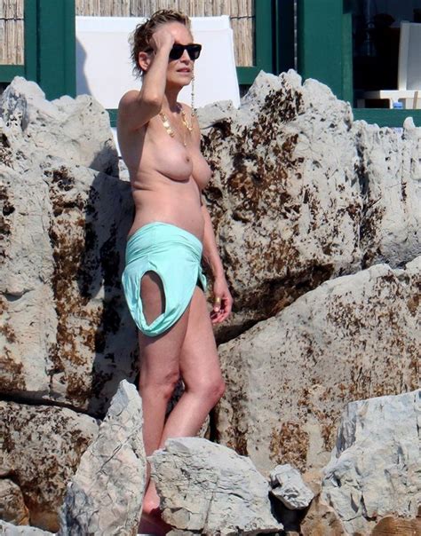 Sharon Stone Nude On The Beach At 63 Shocked Fans 12 Photos The Fappening