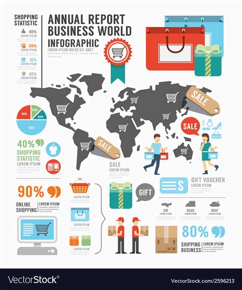 Infographic Annual Report Business World Industry Vector Image